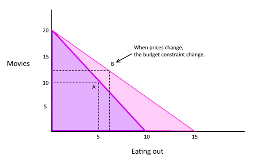 Budget constraints when prices change